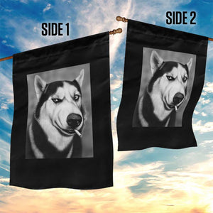 Smoking Siberian Husky Meme Garden Flag Funny Dog Face Gift For Dog Lovers TS12 Print Your Wear