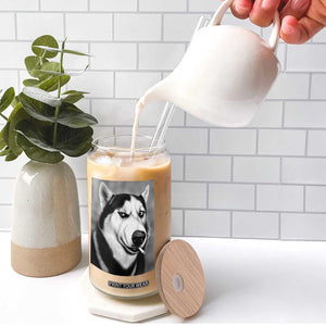 Smoking Siberian Husky Meme Glass Can Funny Dog Face Gift For Dog Lovers TS12 Print Your Wear
