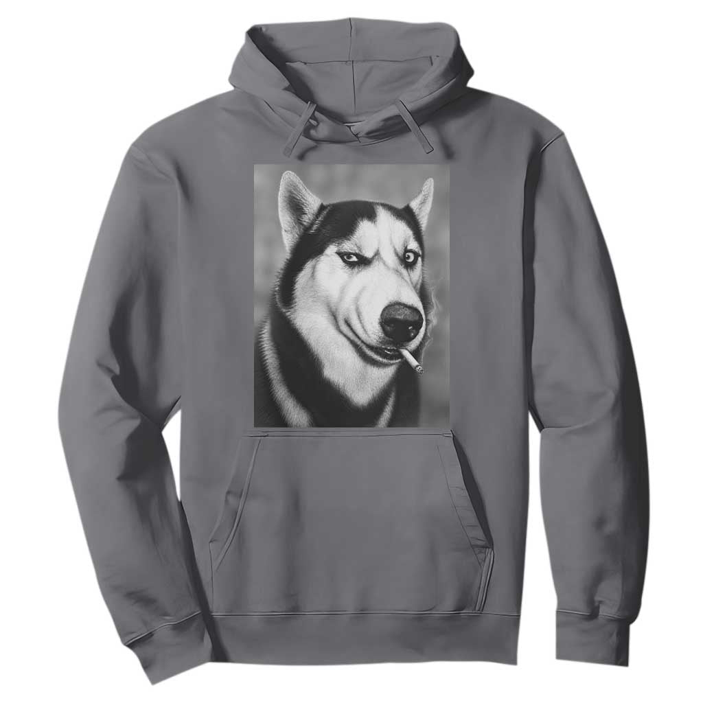 Smoking Siberian Husky Meme Hoodie Funny Dog Face Gift For Dog Lovers TS12 Charcoal Print Your Wear
