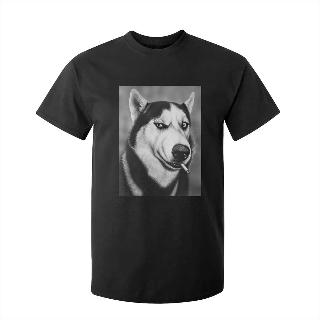 Smoking Siberian Husky Meme T Shirt For Kid Funny Dog Face Gift For Dog Lovers TS12 Black Print Your Wear