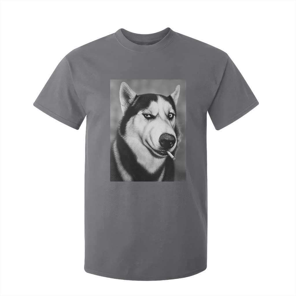 Smoking Siberian Husky Meme T Shirt For Kid Funny Dog Face Gift For Dog Lovers TS12 Charcoal Print Your Wear