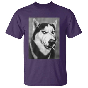 Smoking Siberian Husky Meme T Shirt Funny Dog Face Gift For Dog Lovers TS12 Purple Print Your Wear