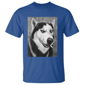 Smoking Siberian Husky Meme T Shirt Funny Dog Face Gift For Dog Lovers TS12 Royal Blue Print Your Wear