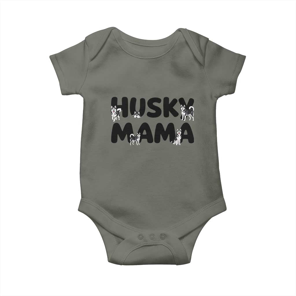 Proud Husky Mama Baby Onesie Siberian Husky Mothers Day Gift TS12 Military Green Print Your Wear