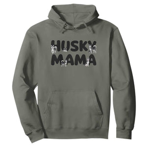 Proud Husky Mama Hoodie Siberian Husky Mothers Day Gift TS12 Military Green Print Your Wear