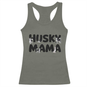 Proud Husky Mama Racerback Tank Top Siberian Husky Mothers Day Gift TS12 Military Green Print Your Wear