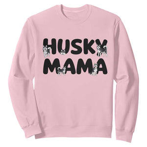 Proud Husky Mama Sweatshirt Siberian Husky Mothers Day Gift TS12 Light Pink Print Your Wear