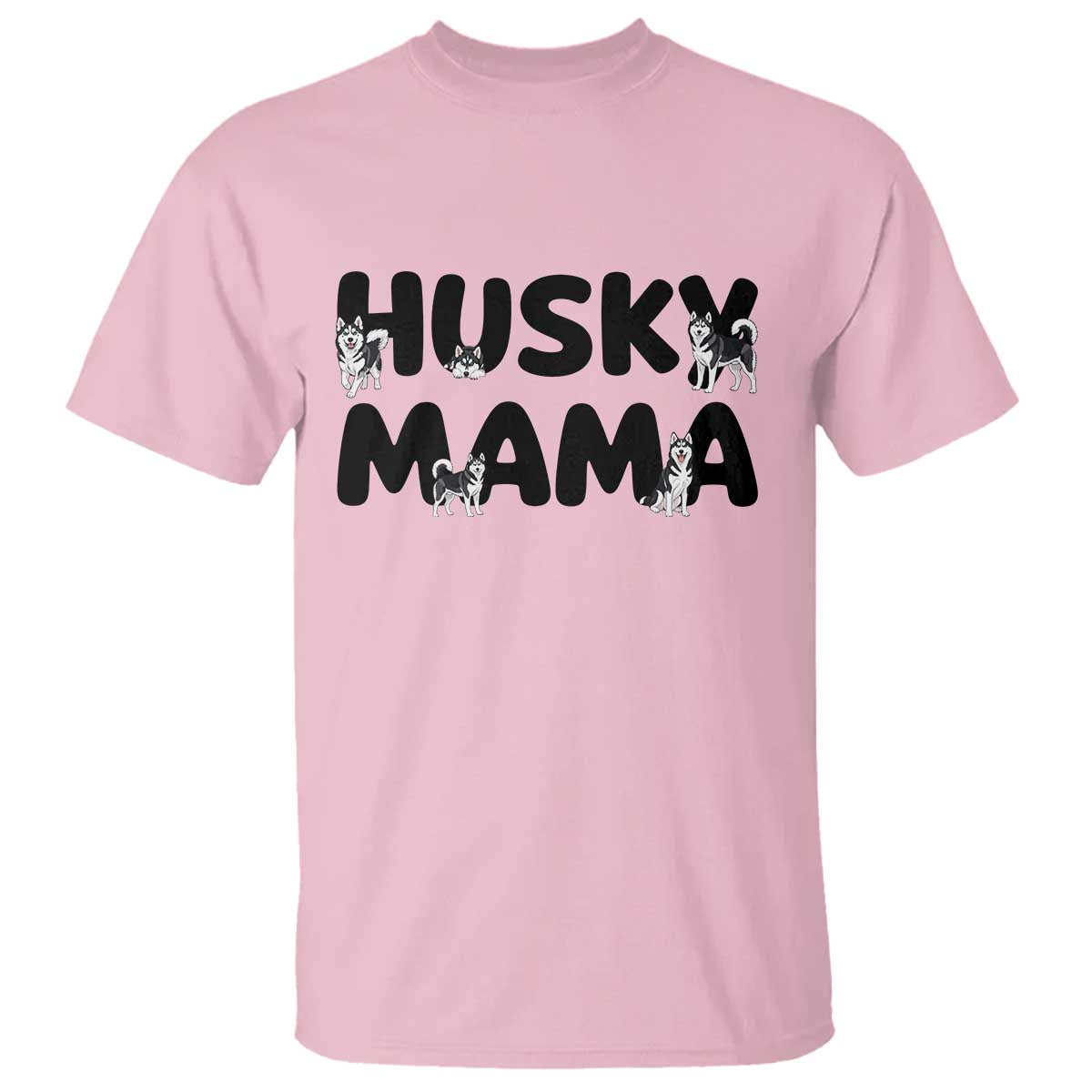 Proud Husky Mama T Shirt Siberian Husky Mothers Day Gift TS12 Light Pink Print Your Wear