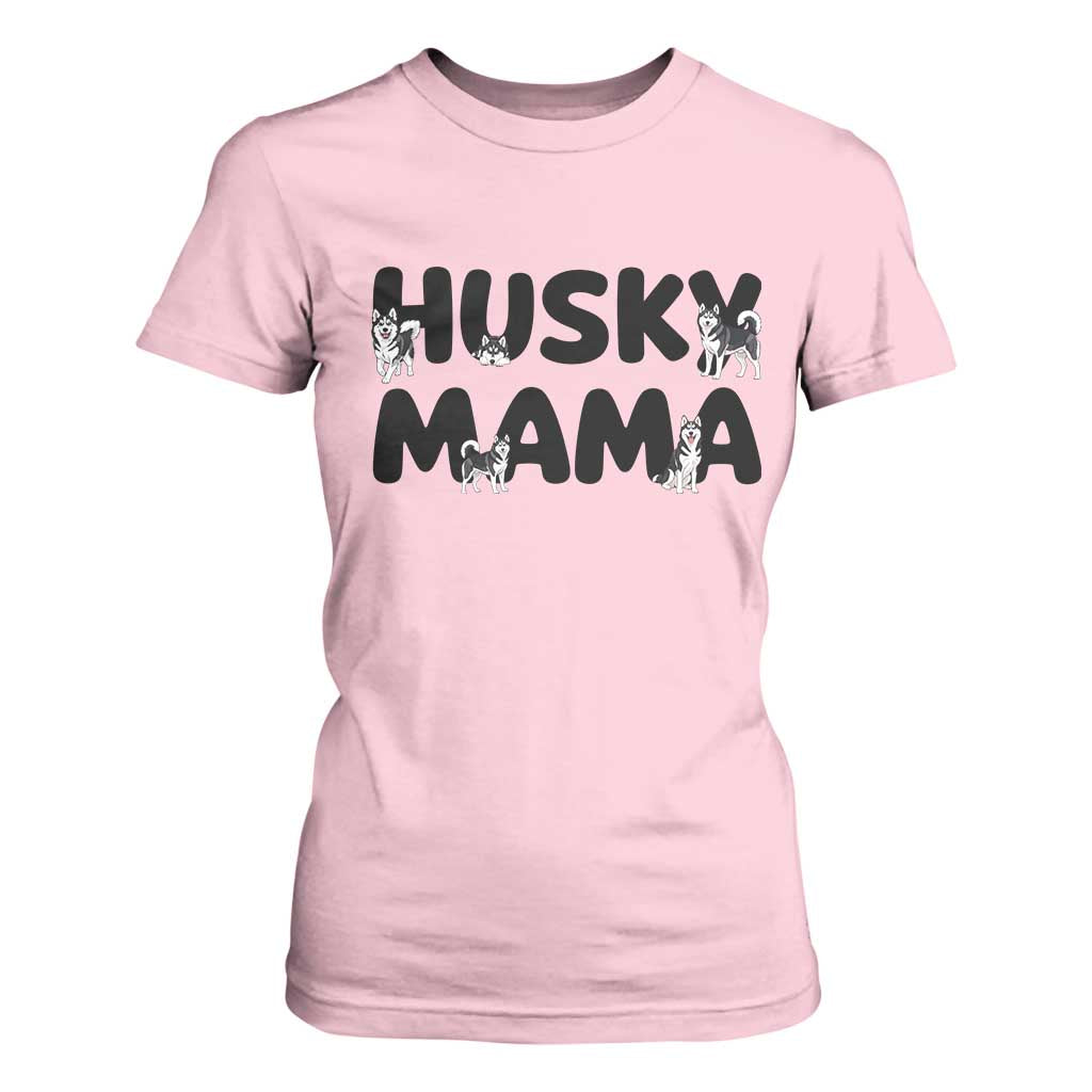 Proud Husky Mama T Shirt For Women Siberian Husky Mothers Day Gift TS12 Light Pink Print Your Wear