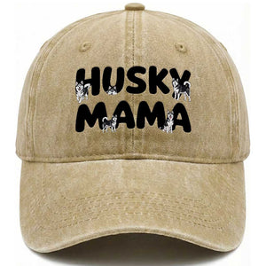 Proud Husky Mama Washed Cotton Baseball Cap Siberian Husky Mothers Day Gift TS12 Print Your Wear