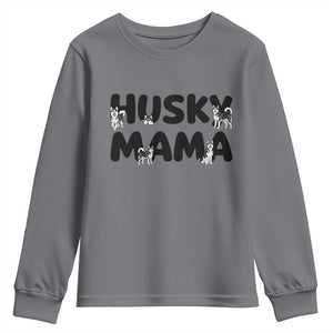 Proud Husky Mama Youth Sweatshirt Siberian Husky Mothers Day Gift TS12 Charcoal Print Your Wear