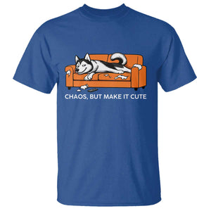Mischievous Husky Owner Gift T Shirt Chaos But Make It Cute TS12 Royal Blue Print Your Wear