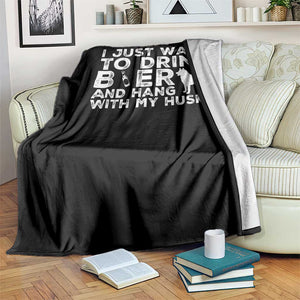 Drink Beer And Hang With My Husky Throw Blanket Funny Dog Lover TS12 Print Your Wear