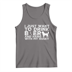 Drink Beer And Hang With My Husky Tank Top Funny Dog Lover TS12 Deep Heather Print Your Wear