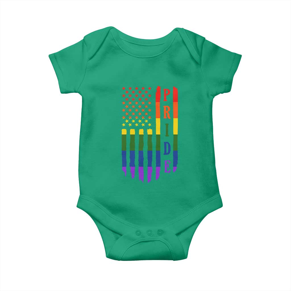 Pride Month Rainbow Flag Graphic Baby Onesie Lesbian Gay LGBT America Flag TS12 Irish Green Print Your Wear