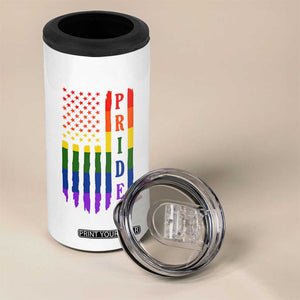 Pride Month Rainbow Flag Graphic 4 in 1 Can Cooler Tumbler Lesbian Gay LGBT America Flag TS12 Print Your Wear