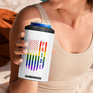 Pride Month Rainbow Flag Graphic 4 in 1 Can Cooler Tumbler Lesbian Gay LGBT America Flag TS12 Print Your Wear