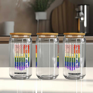 Pride Month Rainbow Flag Graphic Glass Can Lesbian Gay LGBT America Flag TS12 Print Your Wear