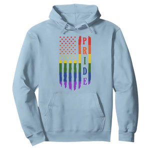 Pride Month Rainbow Flag Graphic Hoodie Lesbian Gay LGBT America Flag TS12 Light Blue Print Your Wear