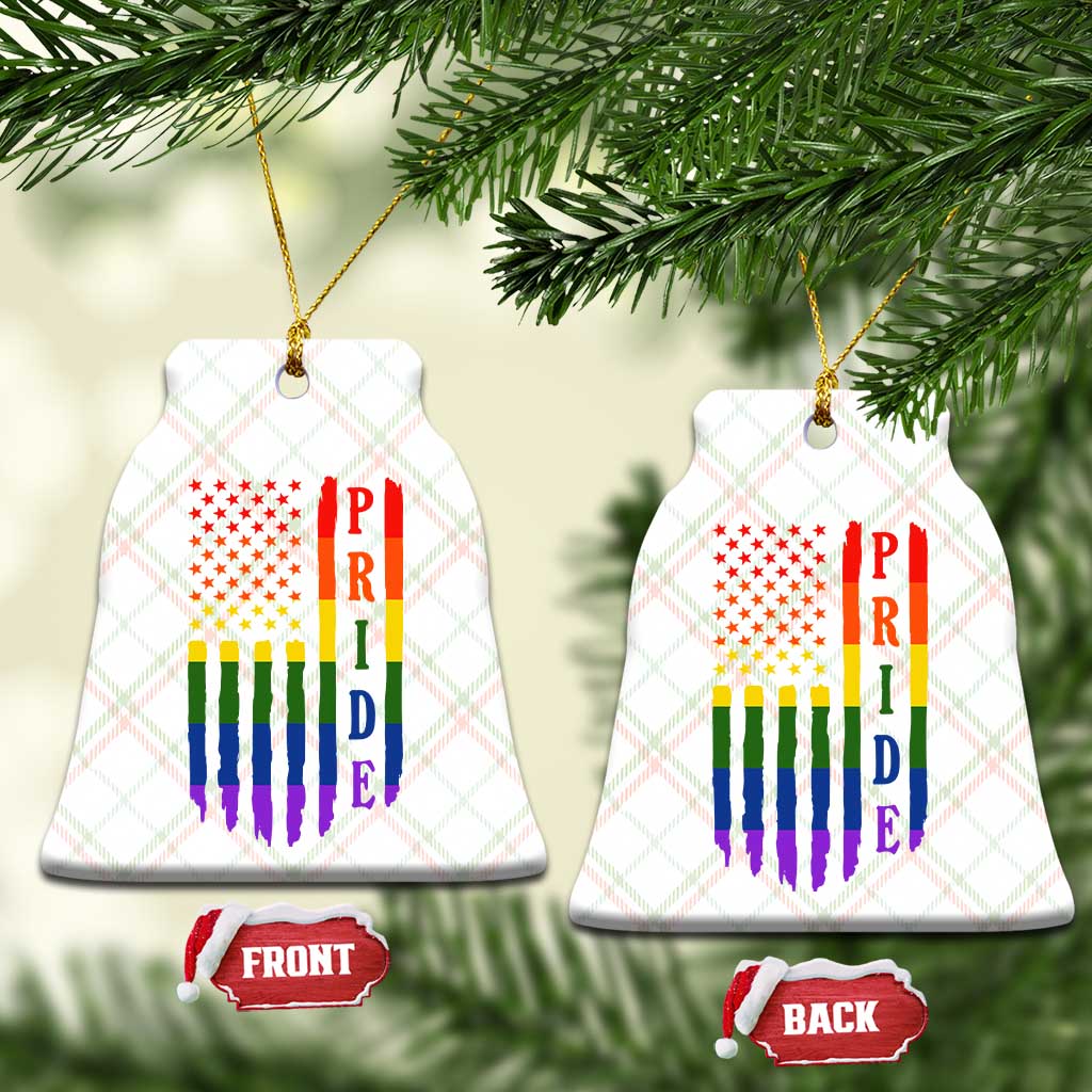 Pride Month Rainbow Flag Graphic Ceramic Ornament Lesbian Gay LGBT America Flag TS12 Print Your Wear
