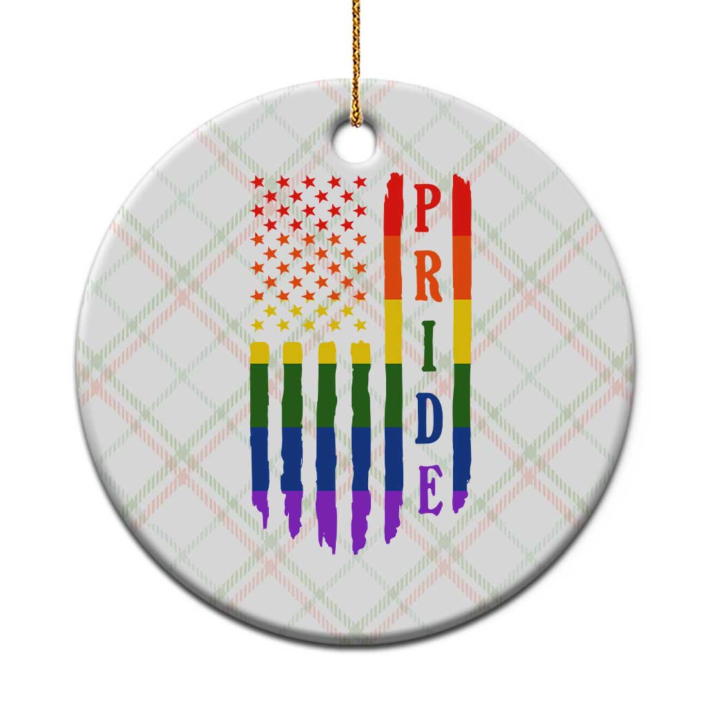 Pride Month Rainbow Flag Graphic Ceramic Ornament Lesbian Gay LGBT America Flag TS12 1pc Christmas Plaid Print Your Wear