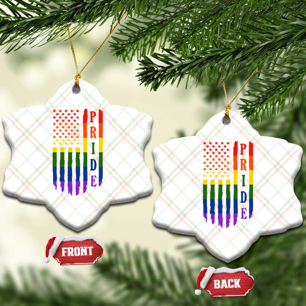 Pride Month Rainbow Flag Graphic Ceramic Ornament Lesbian Gay LGBT America Flag TS12 Print Your Wear