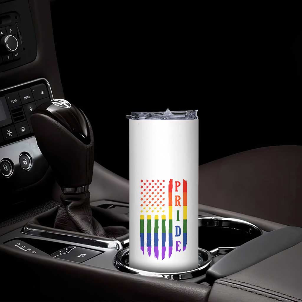 Pride Month Rainbow Flag Graphic Skinny Tumbler Lesbian Gay LGBT America Flag TS12 Print Your Wear