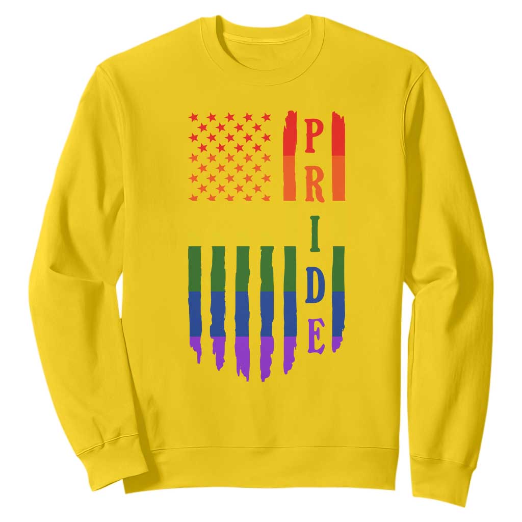 Pride Month Rainbow Flag Graphic Sweatshirt Lesbian Gay LGBT America Flag TS12 Daisy Print Your Wear