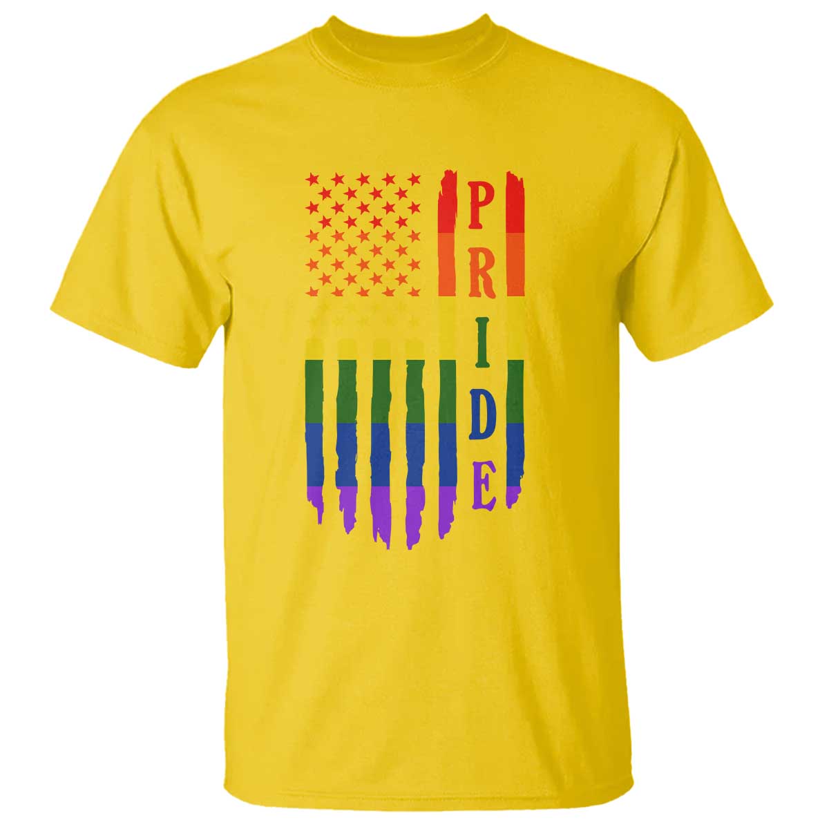 Pride Month Rainbow Flag Graphic T Shirt Lesbian Gay LGBT America Flag