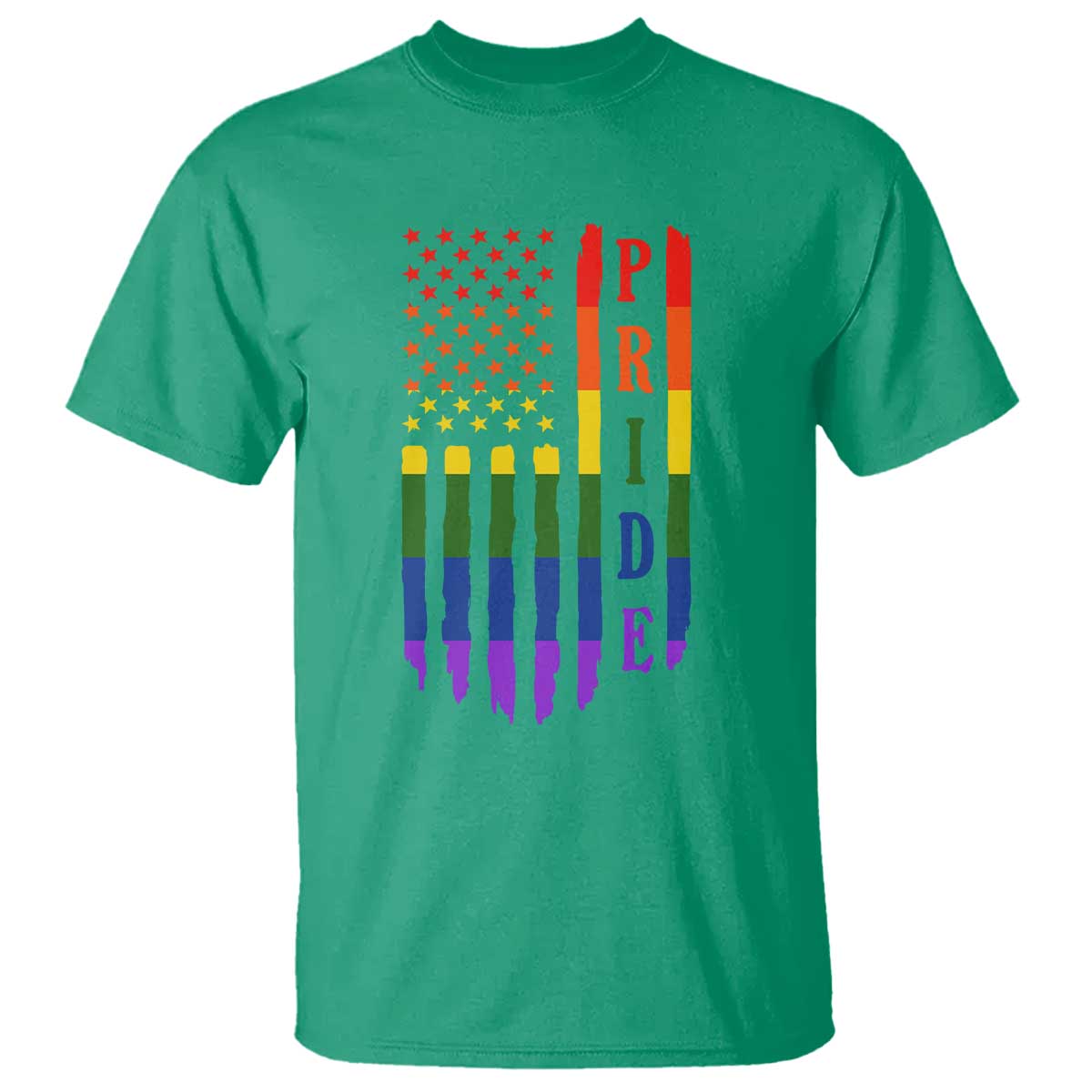Pride Month Rainbow Flag Graphic T Shirt Lesbian Gay LGBT America Flag