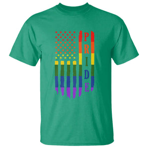 Pride Month Rainbow Flag Graphic T Shirt Lesbian Gay LGBT America Flag