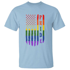 Pride Month Rainbow Flag Graphic T Shirt Lesbian Gay LGBT America Flag