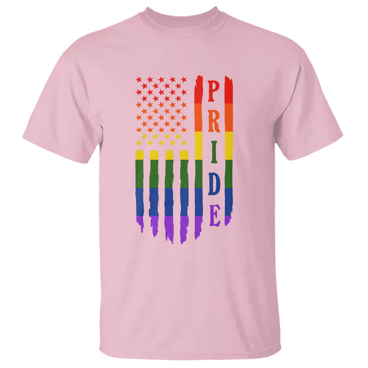 Pride Month Rainbow Flag Graphic T Shirt Lesbian Gay LGBT America Flag