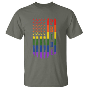 Pride Month Rainbow Flag Graphic T Shirt Lesbian Gay LGBT America Flag