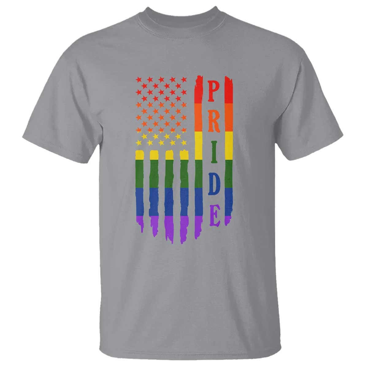 Pride Month Rainbow Flag Graphic T Shirt Lesbian Gay LGBT America Flag