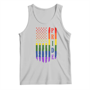 Pride Month Rainbow Flag Graphic Tank Top Lesbian Gay LGBT America Flag TS12 Ash Print Your Wear