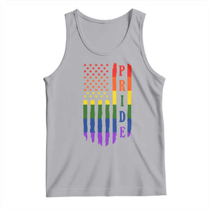 Pride Month Rainbow Flag Graphic Tank Top Lesbian Gay LGBT America Flag TS12 Athletic Heather Print Your Wear