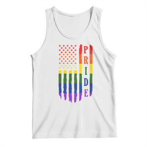 Pride Month Rainbow Flag Graphic Tank Top Lesbian Gay LGBT America Flag TS12 White Print Your Wear