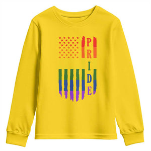 Pride Month Rainbow Flag Graphic Youth Sweatshirt Lesbian Gay LGBT America Flag TS12 Daisy Print Your Wear