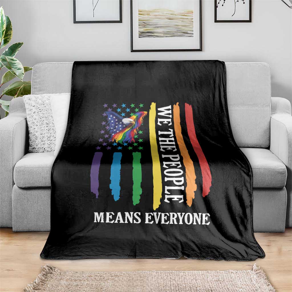 Patriotic Rainbow Pride American Eagle Throw Blanket We The People LGBT Pride TS12 Print Your Wear