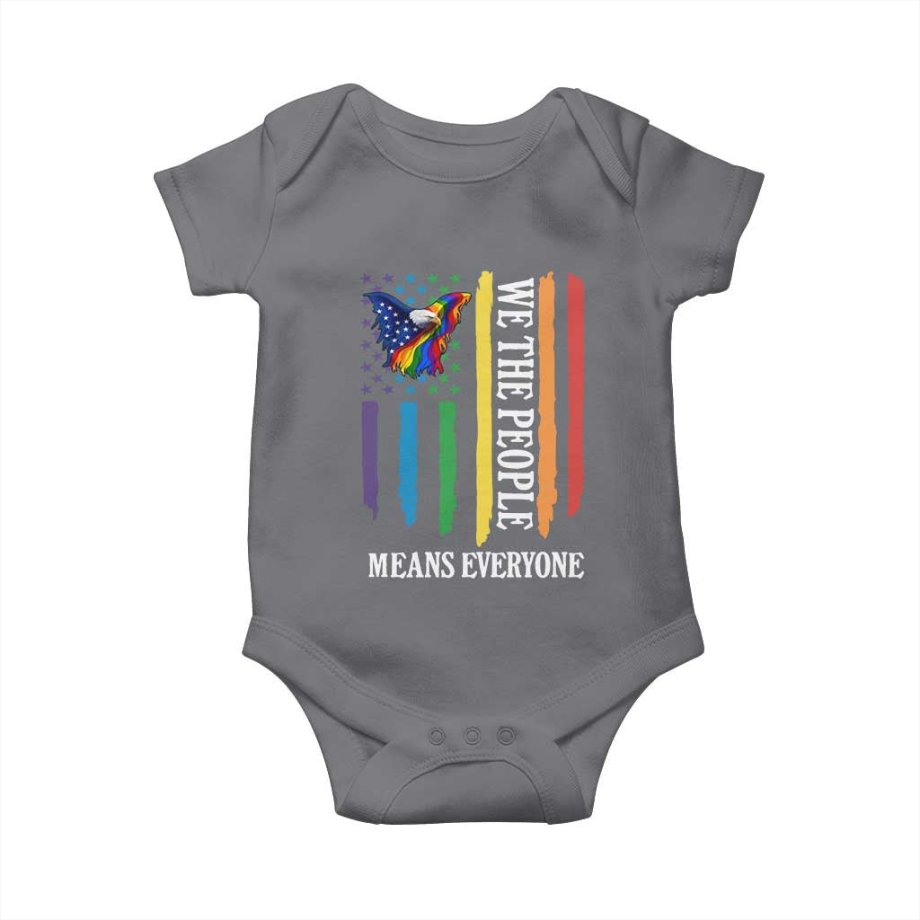 Patriotic Rainbow Pride American Eagle Baby Onesie We The People LGBT Pride TS12 Charcoal Print Your Wear