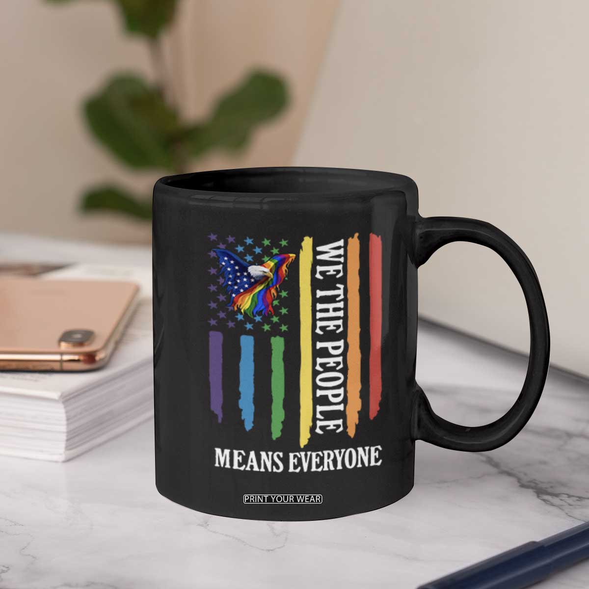 Patriotic Rainbow Pride American Eagle Coffee Mug We The People LGBT Pride TS12 Print Your Wear