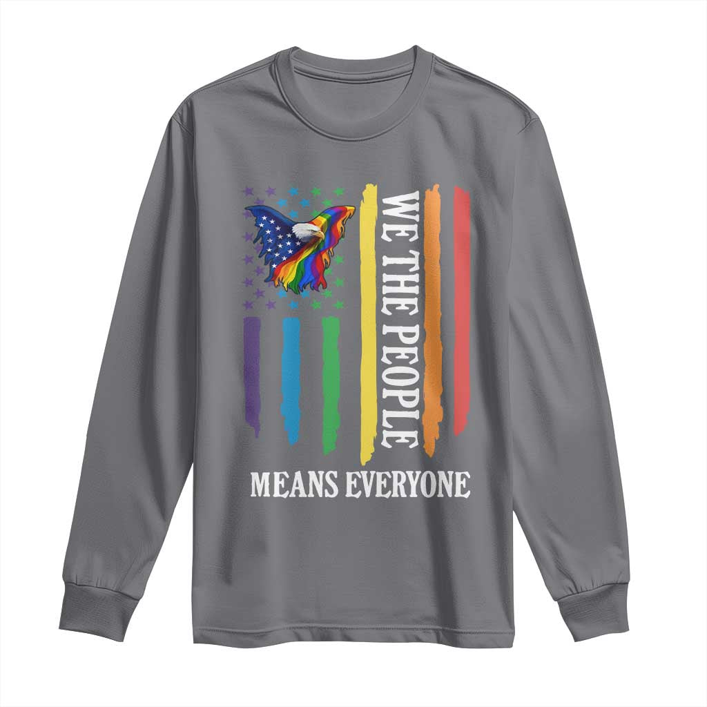 Patriotic Rainbow Pride American Eagle Long Sleeve Shirt We The People LGBT Pride TS12 Charcoal Print Your Wear