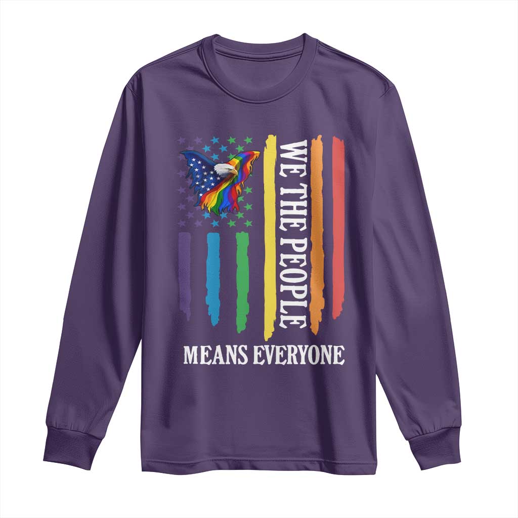 Patriotic Rainbow Pride American Eagle Long Sleeve Shirt We The People LGBT Pride TS12 Purple Print Your Wear