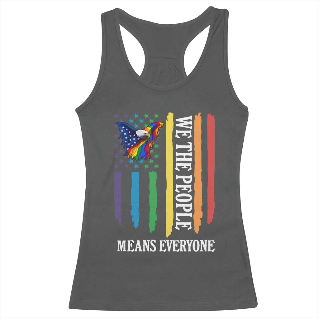 Patriotic Rainbow Pride American Eagle Racerback Tank Top We The People LGBT Pride TS12 Dark Heather Print Your Wear