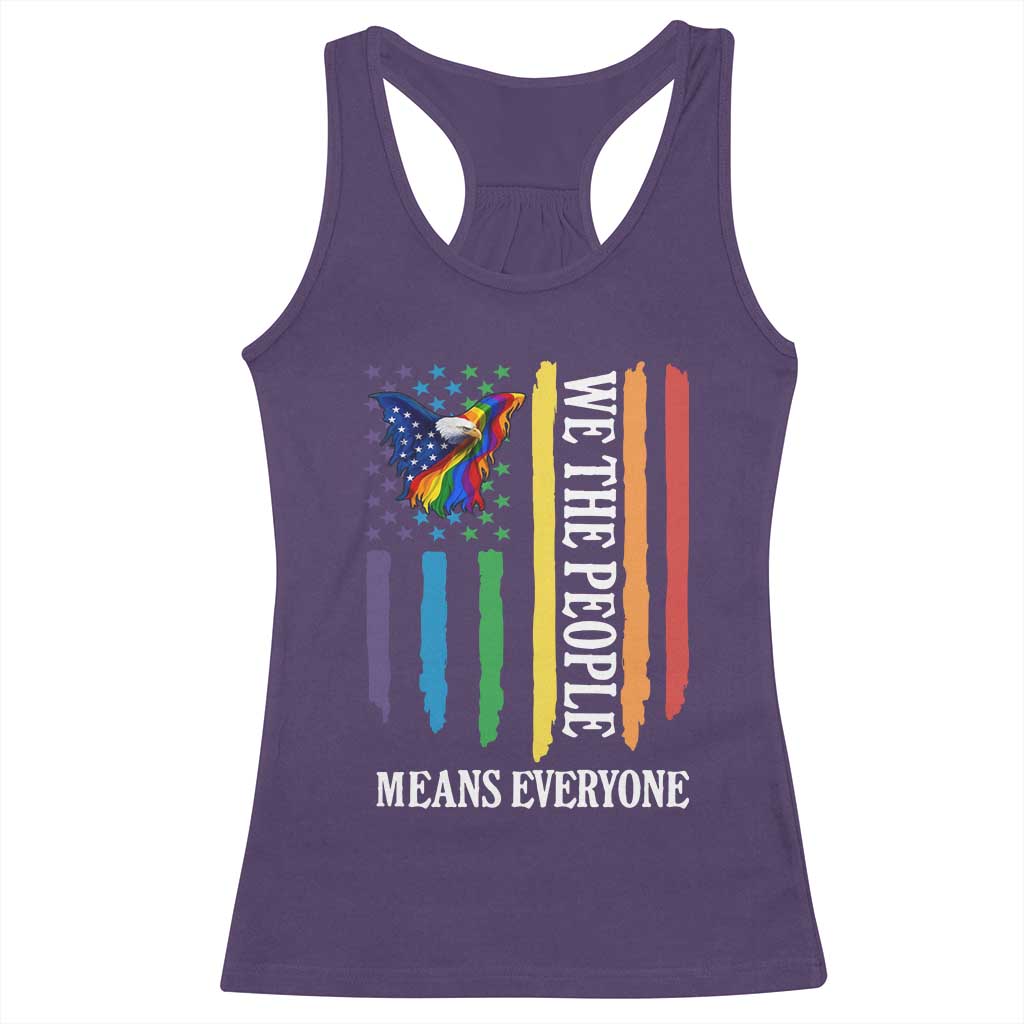 Patriotic Rainbow Pride American Eagle Racerback Tank Top We The People LGBT Pride TS12 Purple Print Your Wear