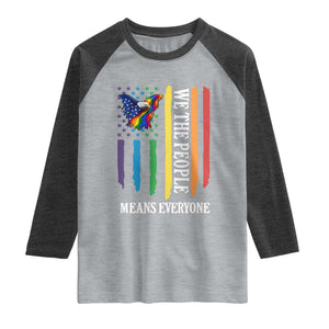 Patriotic Rainbow Pride American Eagle Raglan Shirt We The People LGBT Pride TS12 Heather Gray Heather Charcoal Print Your Wear