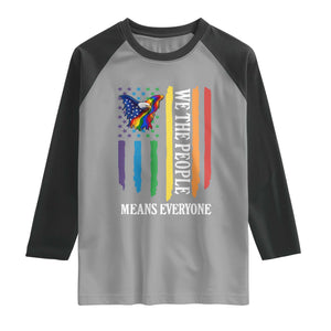 Patriotic Rainbow Pride American Eagle Raglan Shirt We The People LGBT Pride TS12 Sport Gray Black Print Your Wear