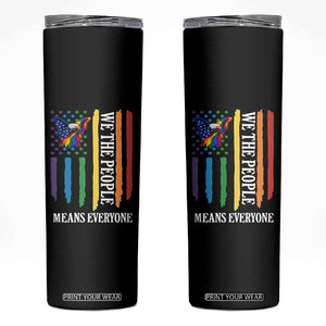 Patriotic Rainbow Pride American Eagle Skinny Tumbler We The People LGBT Pride TS12 Black Print Your Wear