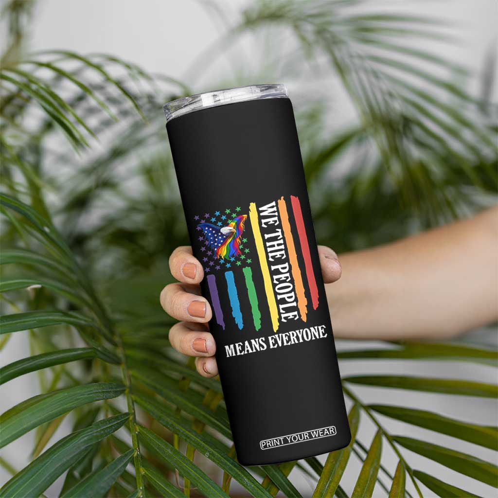 Patriotic Rainbow Pride American Eagle Skinny Tumbler We The People LGBT Pride TS12 Print Your Wear